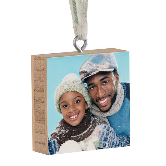 Add your photo to a Bamboo photo ornament perfect for the holidays