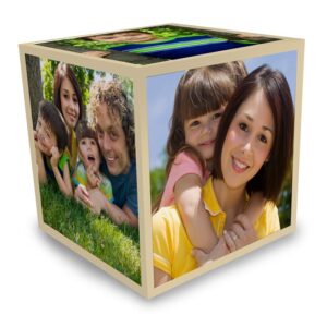 Display 5 of your favorite photos on this fun 3 x 3 photo cube for a unique home photo decor